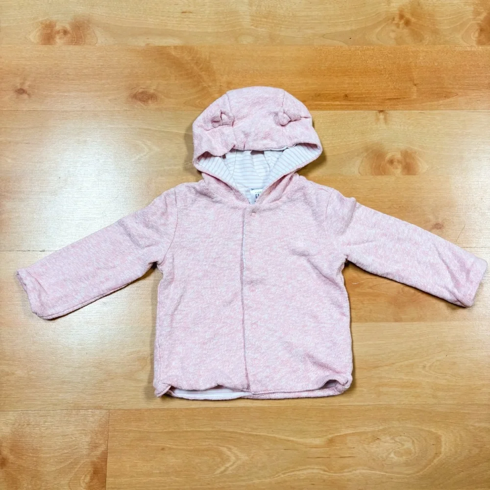 Baby Gap Pink 2-Piece Reversible Hooded Bear Top & Bottoms Set Baby 6-12M